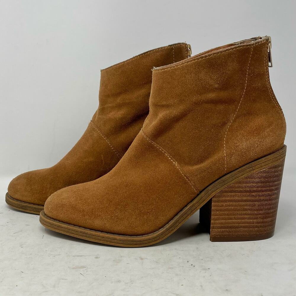 Steve Madden Brown Suede Shrines Heeled Booties Womens Size 9